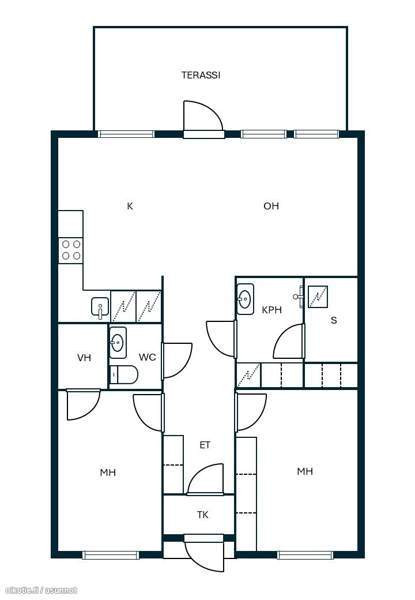 3h + avok + kph + s + wc + terassi  Эспоо - изображение 2