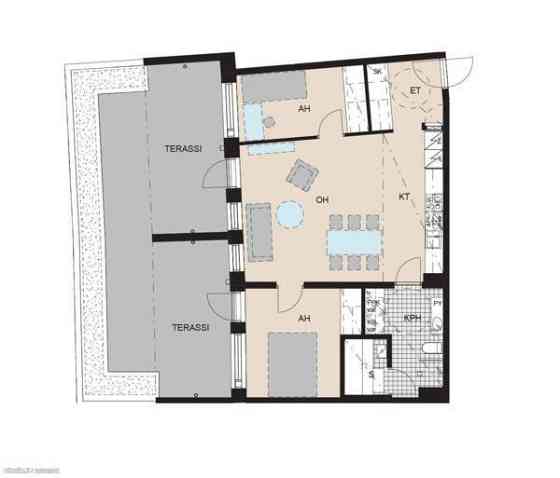 3h + avok + s + kph + terassi  Helsinki