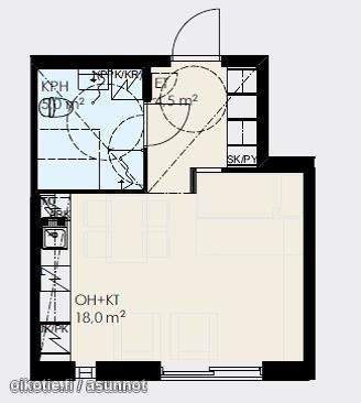 1h + avok + kylpyhuone + ranskalainen parveke  Vantaa - valokuva 3