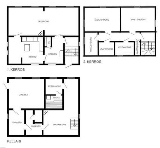 3mh+k+oh+kph+wc+2vh+takkahuone+sauna+varasto+liike  Турткуль