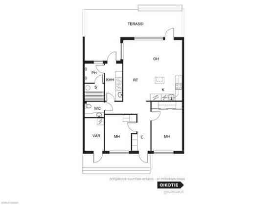 3h, avok, kph/sauna, khh, wc, var (YJ: 3h+kt+s)  Вантаа