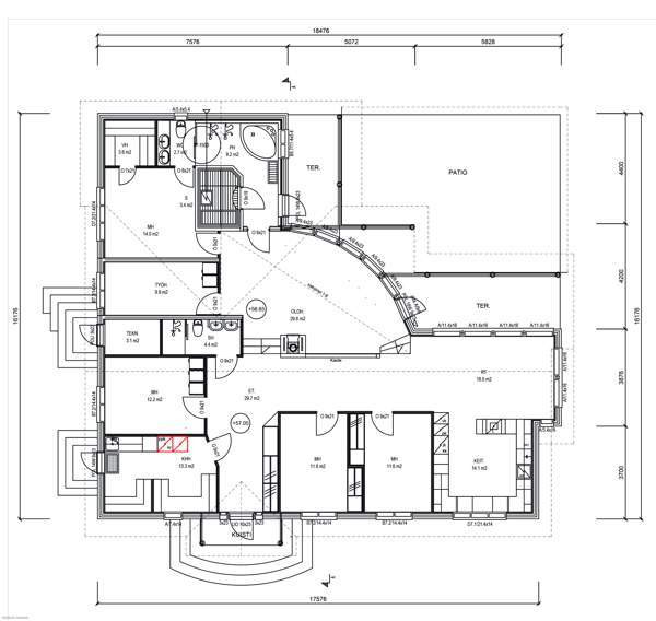 5 mh, k, rh, oh, kph/wc x 2, s, khh, et, arki et,  Paimio – foto 2