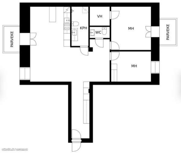 3H + KT + KPH + WC + 2 parveketta  Turtkul - photo 2