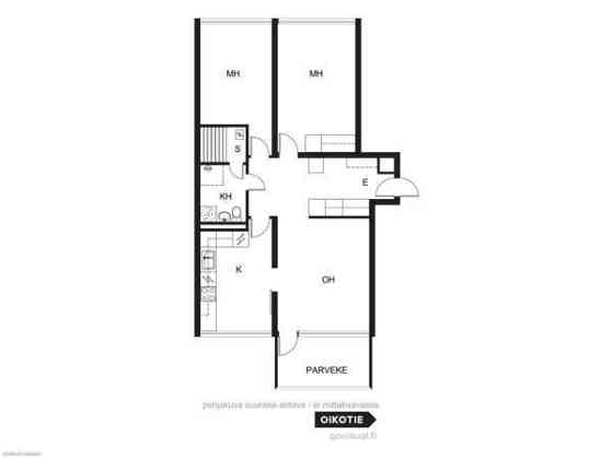 3h + k + s + lasitettu parveke  Kerava