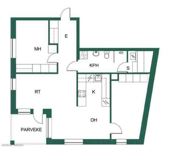 3h + avok + kph + s + lasitettu parveke  Helsinki