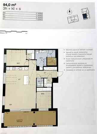 3h+k, 2 vaatehuonetta, kph +sauna sekä 2 WC tilaa,  Tampere