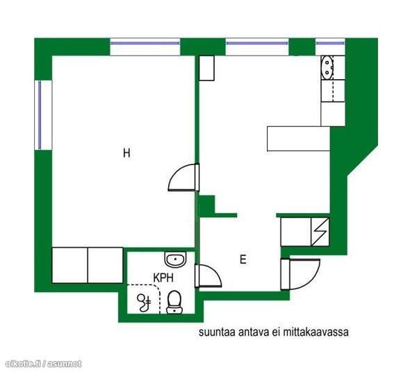 1h+k+kph (yj.mukaan 2h+kk+kph)  Helsinki - изображение 2