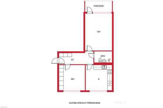 2h +k + lasitettu parveke  Helsinki