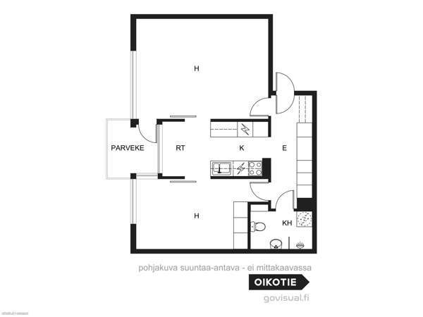 2h + k + kph + lasitettu parveke  Helsinki - valokuva 3