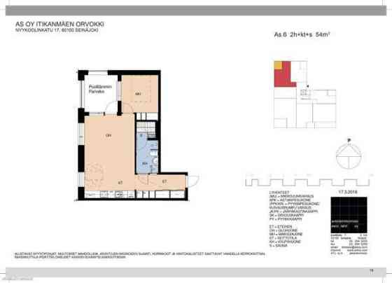 2h + s + lämmitetty parveke  Сейняйоки