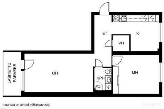 2h + k + kph + vh + lasit. parveke  Helsinki