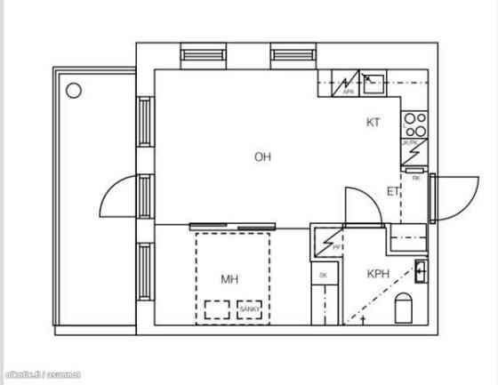 2h + kt + lasitettu parveke  Kirkkonummi