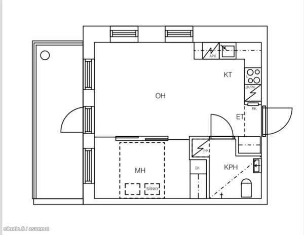 2h + kt + lasitettu parveke  Kirkkonummi – foto 3