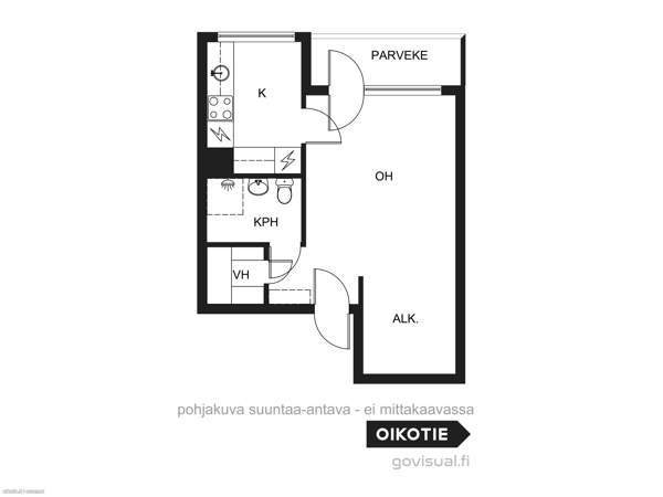 1h + kk + vh + lasitettu parveke  Hyvinkää - valokuva 3