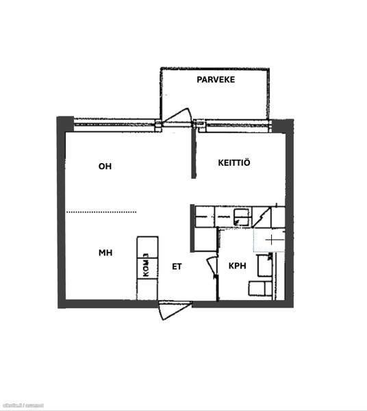 1H + K + makuualkovi + kph + parveke (lasitettu)  Jaervenpaeae - photo 6