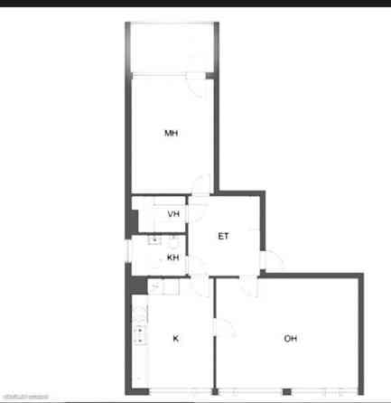 2h, keittiö, kylpyhuone/wc, vaatehuone,parveke  Glebychevo