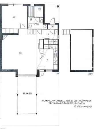 2h, avokeittiö, parvi, kylpyhuone ja sauna + varas  Helsinki