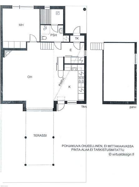 2h, avokeittiö, parvi, kylpyhuone ja sauna + varas  Helsinki - valokuva 2