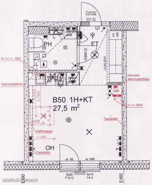 1h + avokeittiö + ransk. parveke  Вантаа - изображение 8