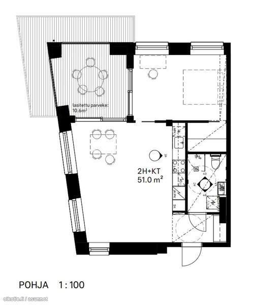2h + avok + parveke  Helsinki - изображение 1
