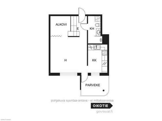 1h, alkovi, kk, kph/wc, lasitettu parveke  Heinola