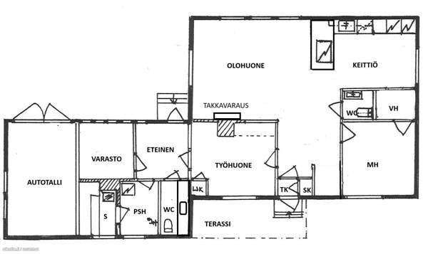 Oh, avokeittiö, mh, työhuone, 2wc, psh, s, varasto  Глебычево - изображение 2
