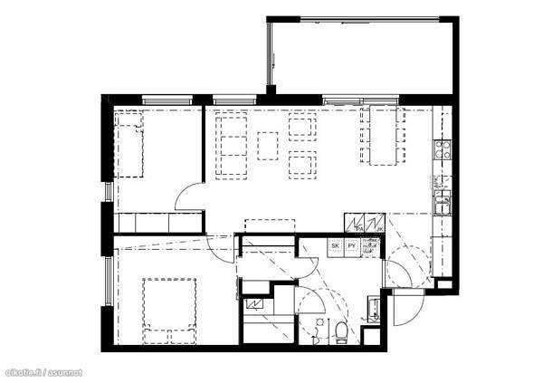 3h + k + s + lasitettu parveke  Оулу - изображение 2
