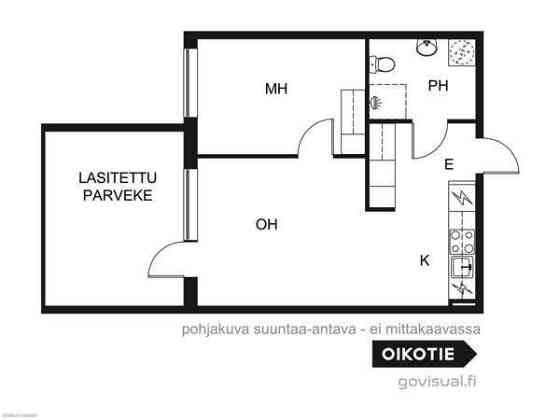 2h + avok + p + lasitettu parveke  Tampere