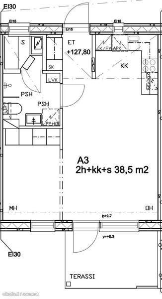 1h + s + k + kph + terassi  Тампере - изображение 7