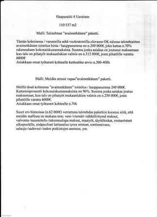 3mh+oloh+k+khh+kph+s+2wc+lämm.varasto 12m2+autokat  Uurainen