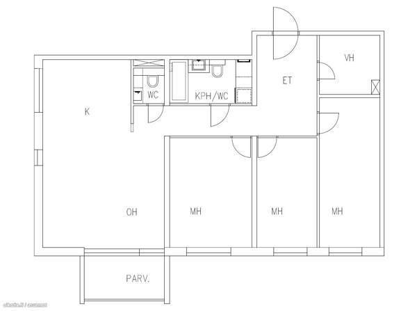 4h + avok + kph/wc + wc + vh + parveke  Espoo – foto 2