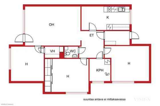 oh, 3mh, keittiö, vh, kylpyhuone, erillinen wc  Lapua