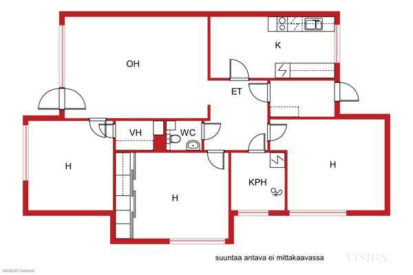 oh, 3mh, keittiö, vh, kylpyhuone, erillinen wc  Lapua - изображение 2
