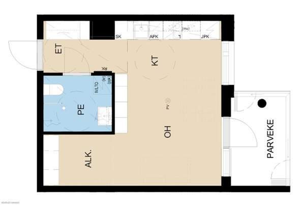 1h + avok + alkovi + lasitettu parveke  Oulu - valokuva 6