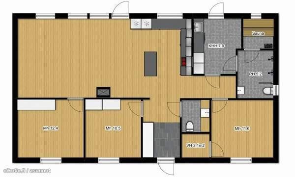 3h + tupak + vh + kph + s + wc + khh + var + at +  Eurajoki - valokuva 3