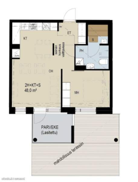 2h + kt + s + iso terassi  Seinäjoki - valokuva 2