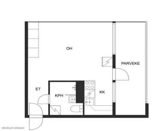 1h + kk + parveke  Helsinki