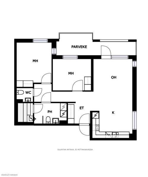 3h + avok + s + p + lasitettu parveke  Espoo – foto 2