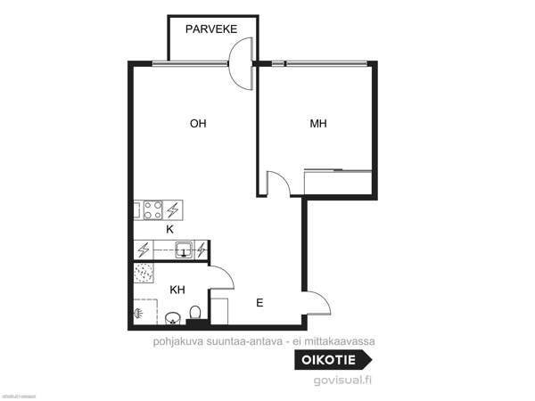 2h + avok + parveke  Helsinki - valokuva 4