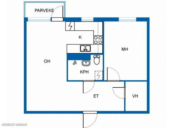 2h + kk + p  Hämeenlinna - valokuva 2
