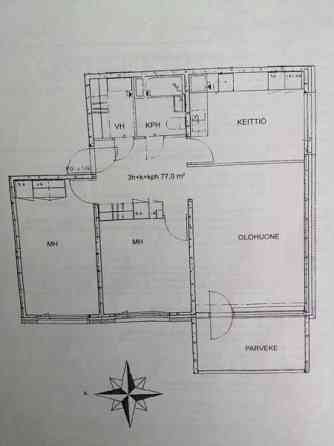 3h+k+kph+vh+wc+parveke  Hamina