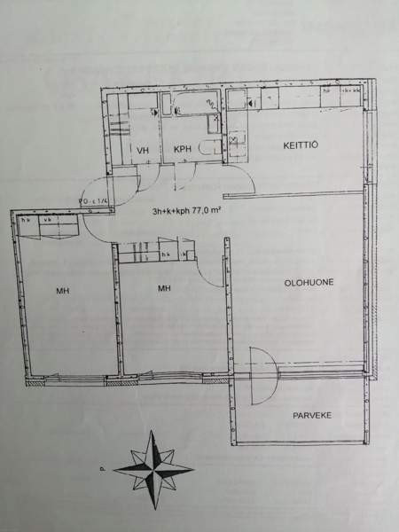 3h+k+kph+vh+wc+parveke  Хамина - изображение 2