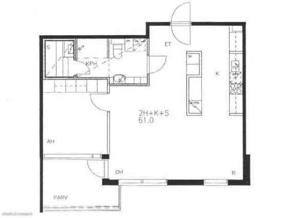 2h + k + s + lasitettu parveke  Helsinki