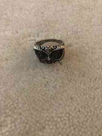 Metallinen pöllösormus, koko n. 17,5 mm Keuruu