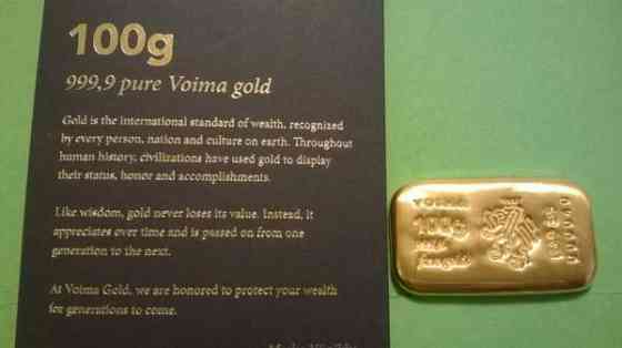 Voima 100 g 9999 kulta harkko. Sveitsistä Helsinki