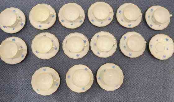 Arabia Sininen ruusu -kupit ja tassit 14 kpl Nousiainen