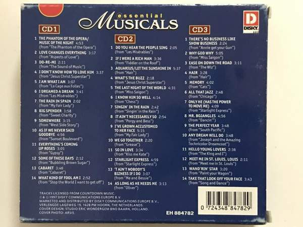 Musiikki CD kokoelma  Essential Musicals (1997) Kuopio - photo 2