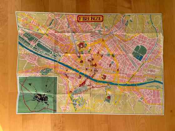 Florence - Firenze vintage kartta ja opas ( 1978 ) Helsinki