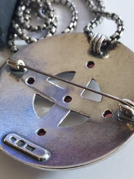 Hopeinen Kalevala kuukiven kaulakoru ja Pyhä Birgitta Kokemäki - valokuva 6