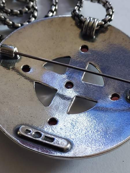 Hopeinen Kalevala kuukiven kaulakoru ja Pyhä Birgitta Kokemäki - valokuva 5